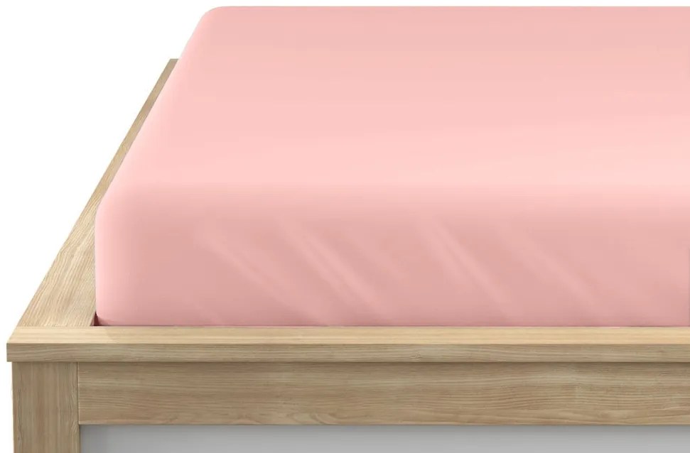 PrzytulneMieszkanie.pl Prześcieradło Jersey EXCLUSIVE jasnoróżowe 90 x 200 cm