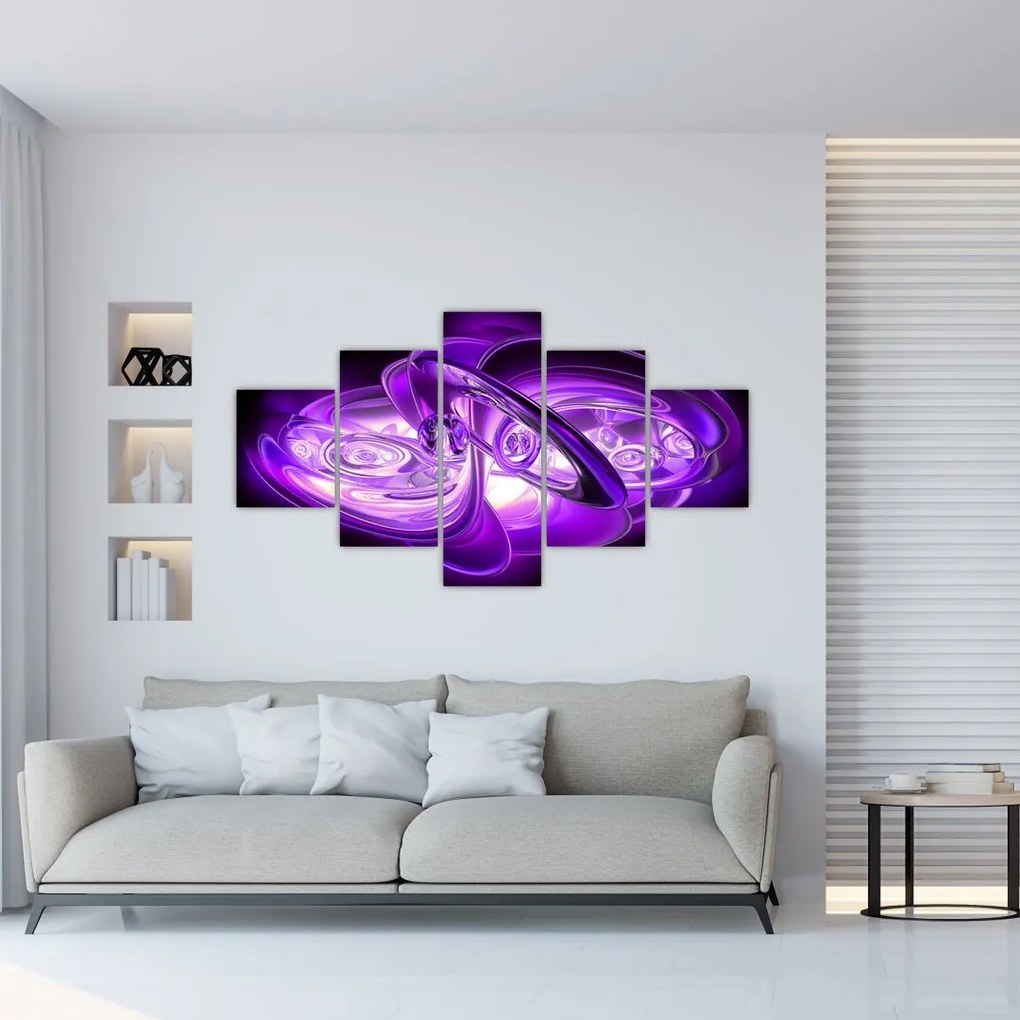 Obraz fioletowych fraktali (125x70 cm)