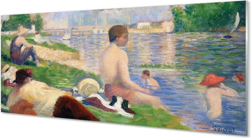 Szklany Panel Kąpiący się w Asnieres - Seurat