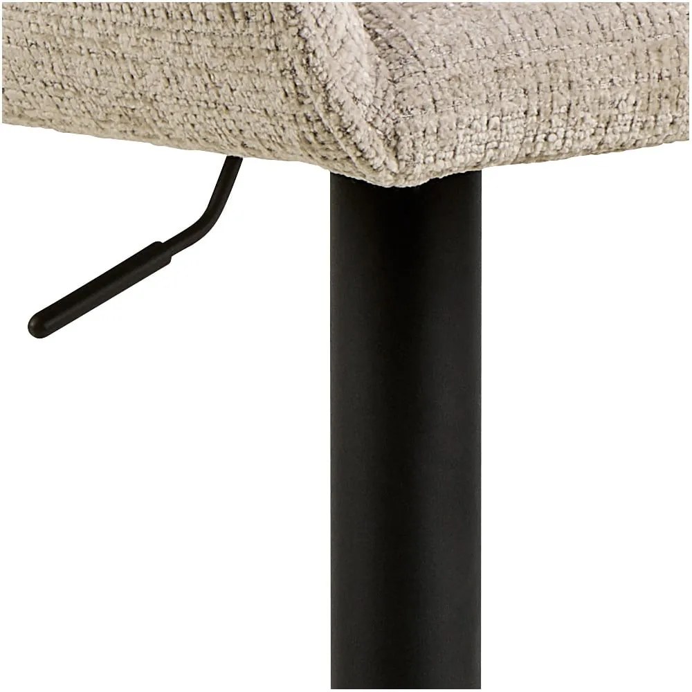 Beżowy hoker z regulowaną wysokością/z podłokietnikami (wysokość siedziska 85 cm) Eddie – Actona