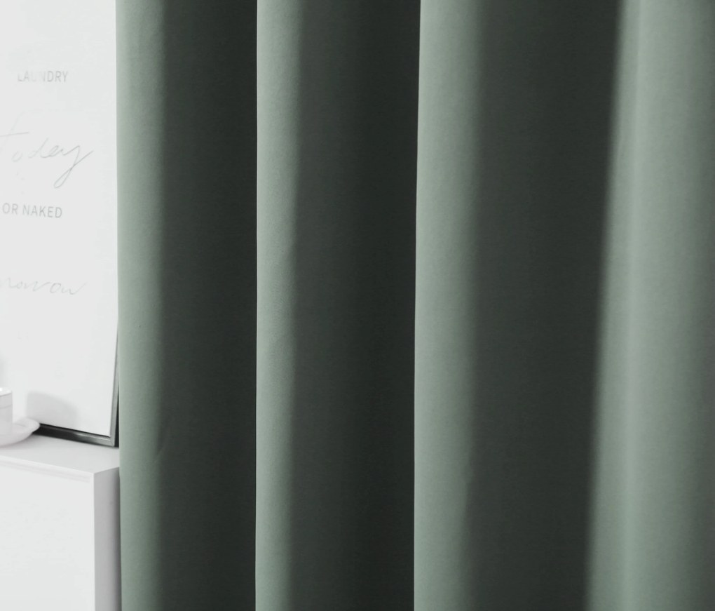 Zasłona OXFORD 140x270 cm, szarozielony Zawieszanie: Taśma z wiązaniami