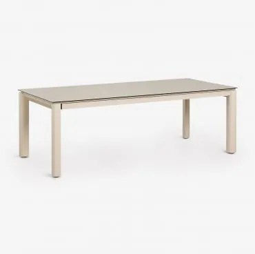 Rozkładany Prostokątny Stół Ogrodowy Z Ceramicznego Szkła Sylvara 220-280x100 Cm - Sklum