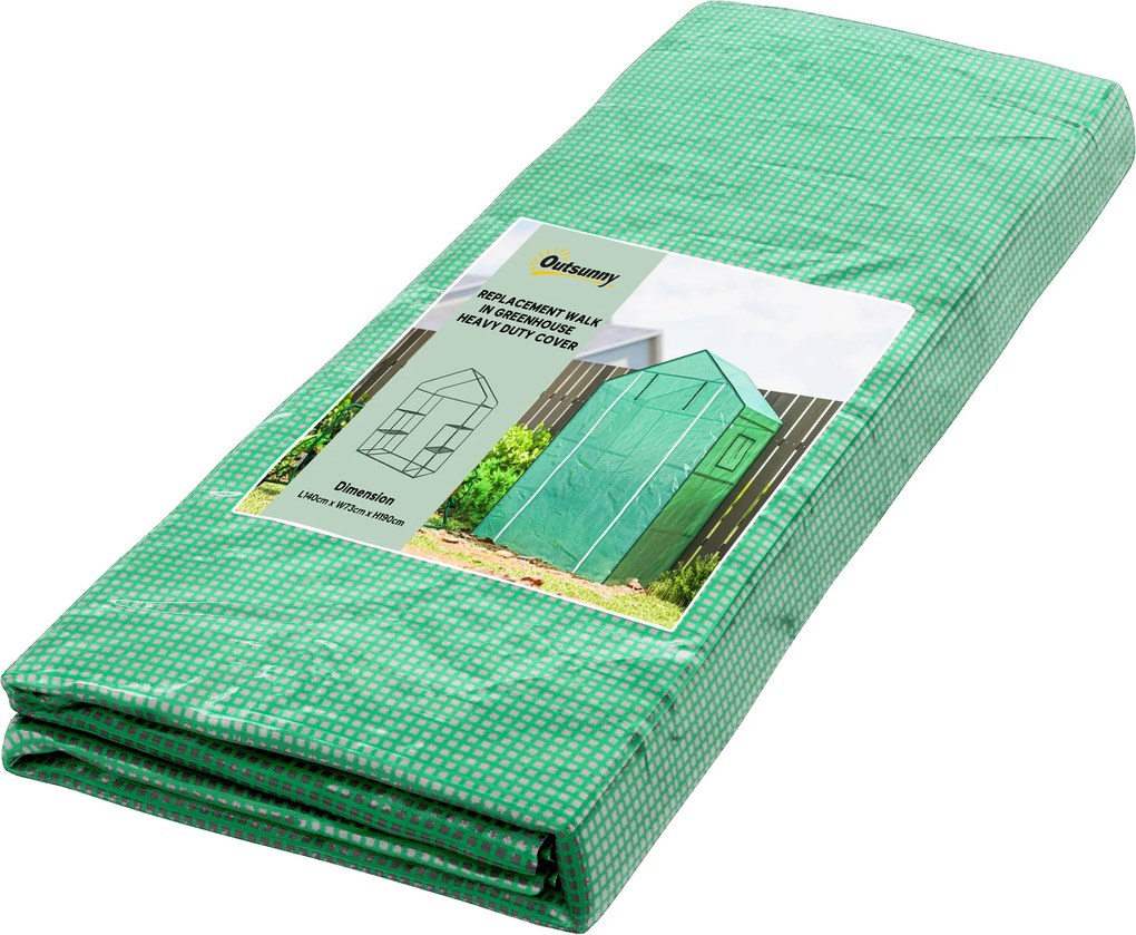 Outsunny Zastępcza Folia do Szklarni, Rolowane Drzwi, Okno Siatkowe, Zielony, 143 x 70 x 190cm, Zielony