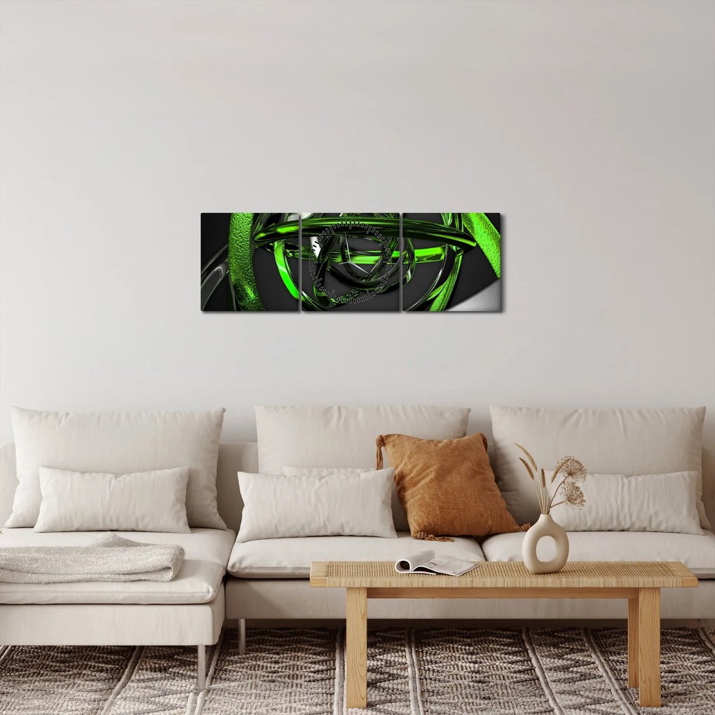 Obraz abstrakcji (z zegarem) (90x30 cm)
