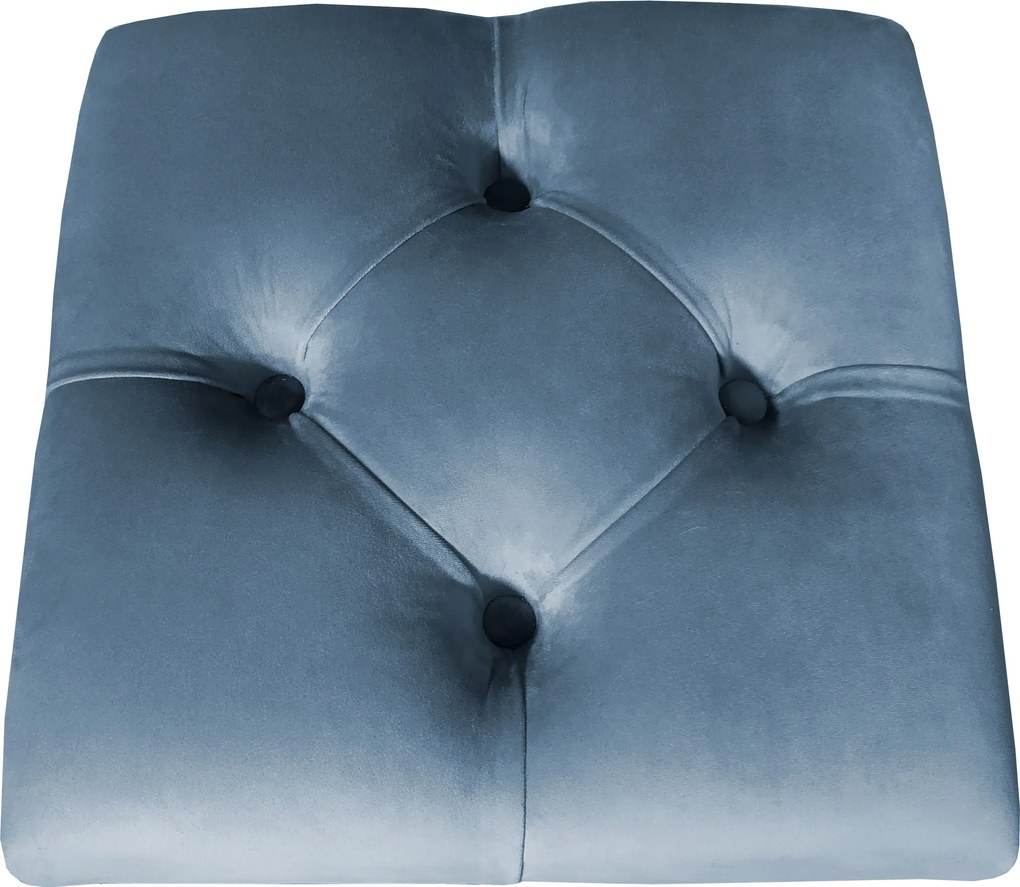 Pufa CHESTERFIELD tkanina Welur loft ławka podnóżek metal : Kolor Stelaża - Czarny , Kolor tkaniny - VELVET - MG33, Typ tkaniny - Velvet