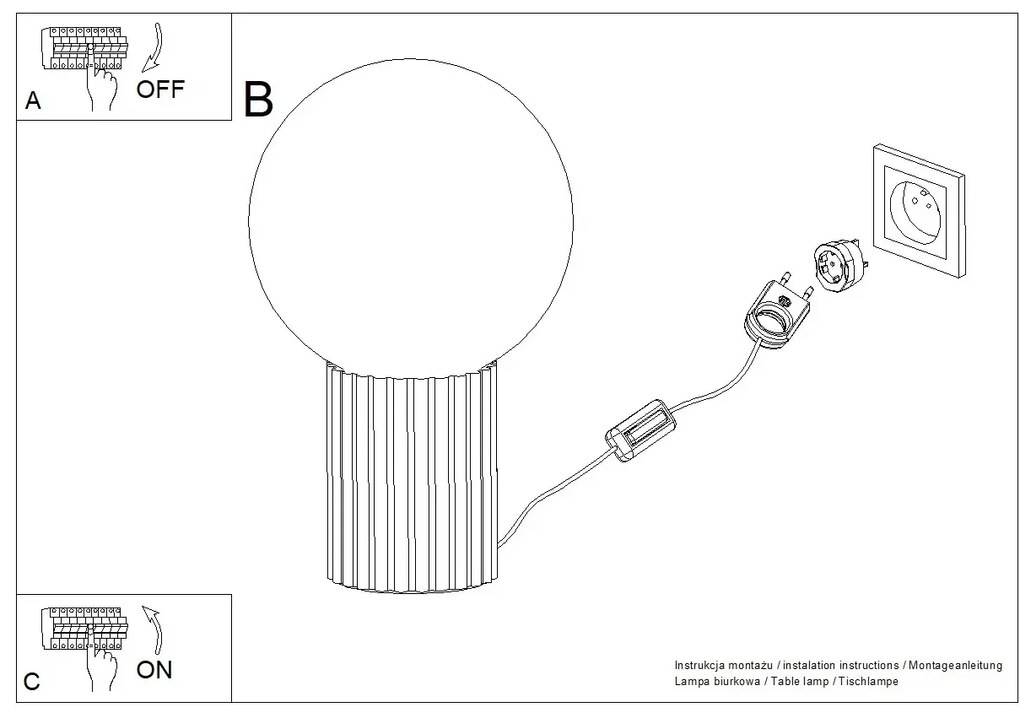 Lampa biurkowa HALO mocca ryflowana SOLLUX  LIGHTING