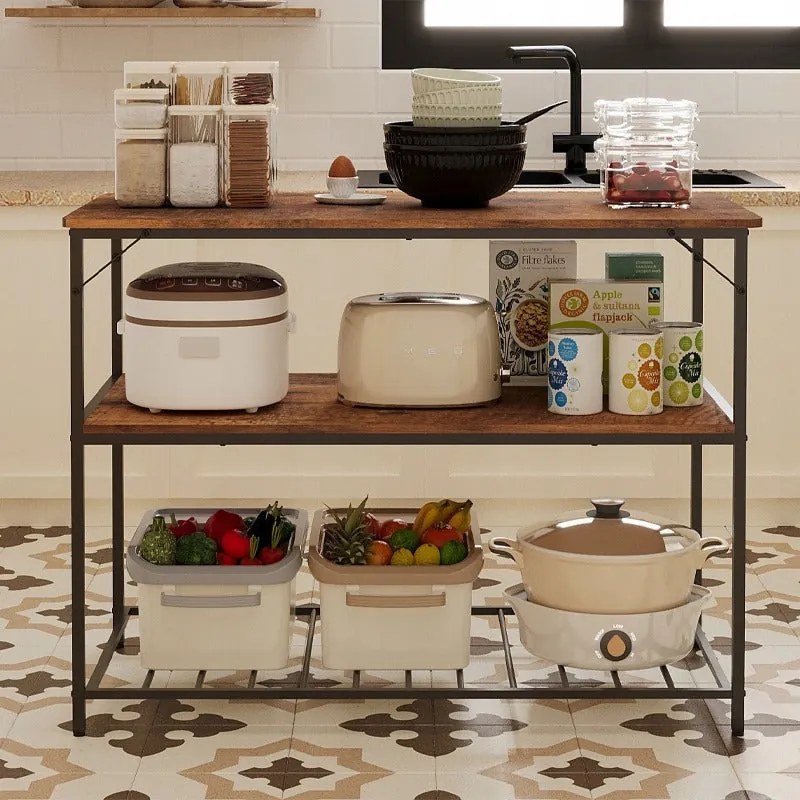 Szafka wyspa kuchenna półka - rustykalny brąz 120 cm