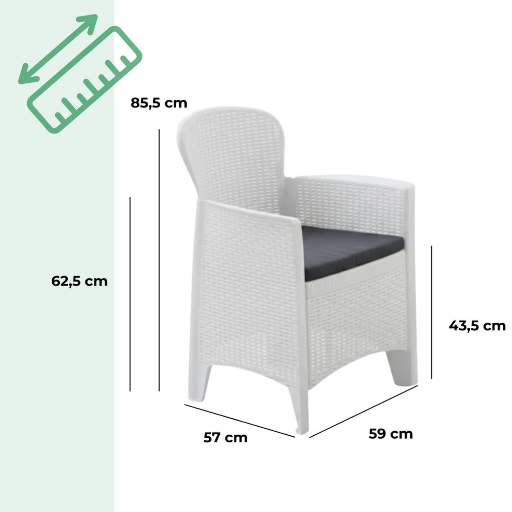 I.P.A.E-Progarden Zestaw ogrodowy TREE, 3-częściowy, biała