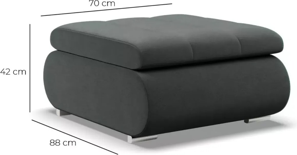 Pufa Xavio ze schowkiem – pikowana, tapicerowana, elegancka pufa do salonu i sypialni, różne kolory