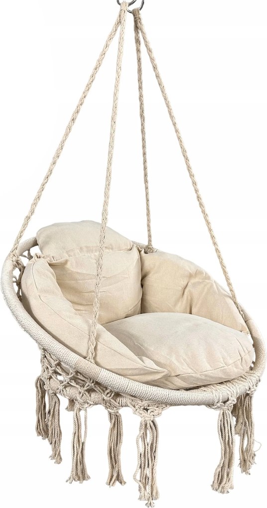 Fotel wiszący Nestio 005, bocianie gniazdo do domu i ogrodu, kolor beżowy