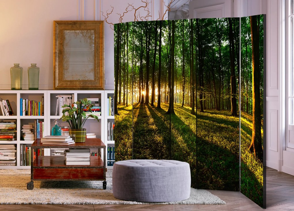 Parawan akustyczny Pejzaże 225x172 cm 5-częściowy zielony ARTGEIST B