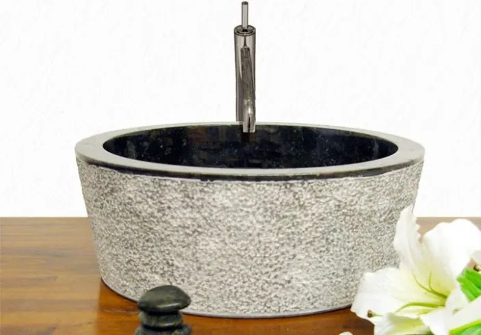 DIVERO Umywalka nablatowa z naturalnego kamienia Palermo