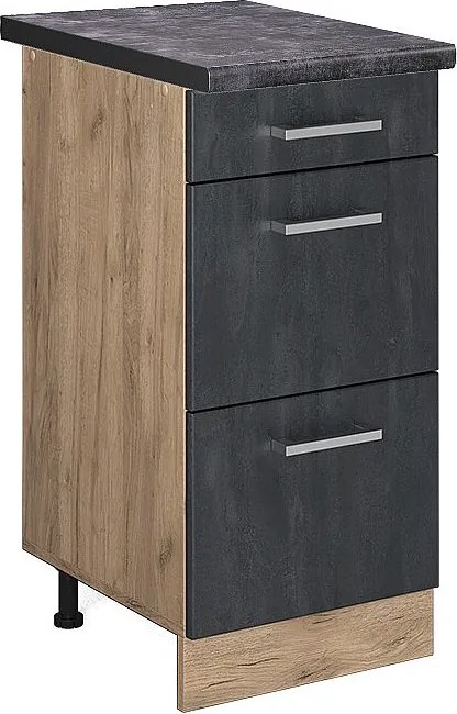 Szafka dolna do kuchni czarny beton 40x60x81.6 r-line