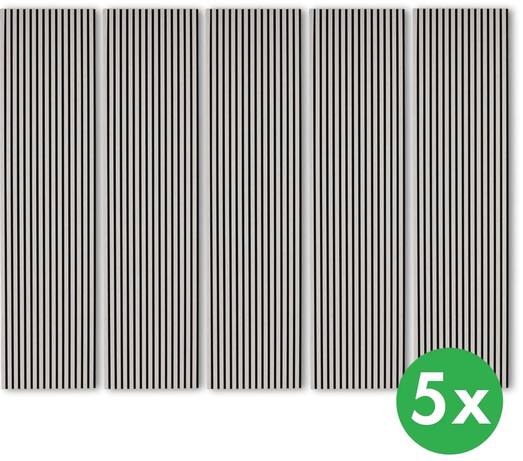 Dekoracyjny panel akustyczny, 2400 x 600 mm, 5 szt., czarny / beżowy