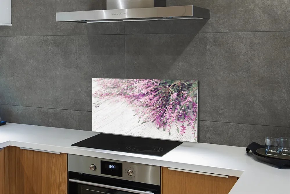 Szkło do Kuchni na Ścianę Bukiet na Rustykalnych Deskach