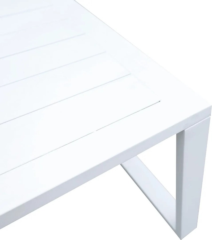 Zestaw mebli ogrodowych biały tarasowy 4 el. aluminiowych sofa, kanapa stół