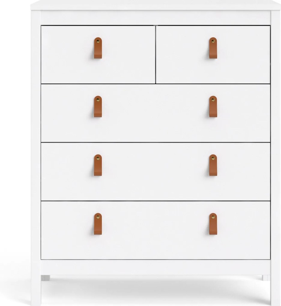 Funkcjonalna komoda pokojowa z szufladami Madrid 3+2 biały mat