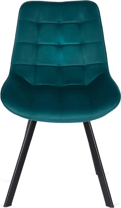 Krzesło Tapicerowane do Salonu RICK Turkusowe Welurowe Nowoczesne Loft