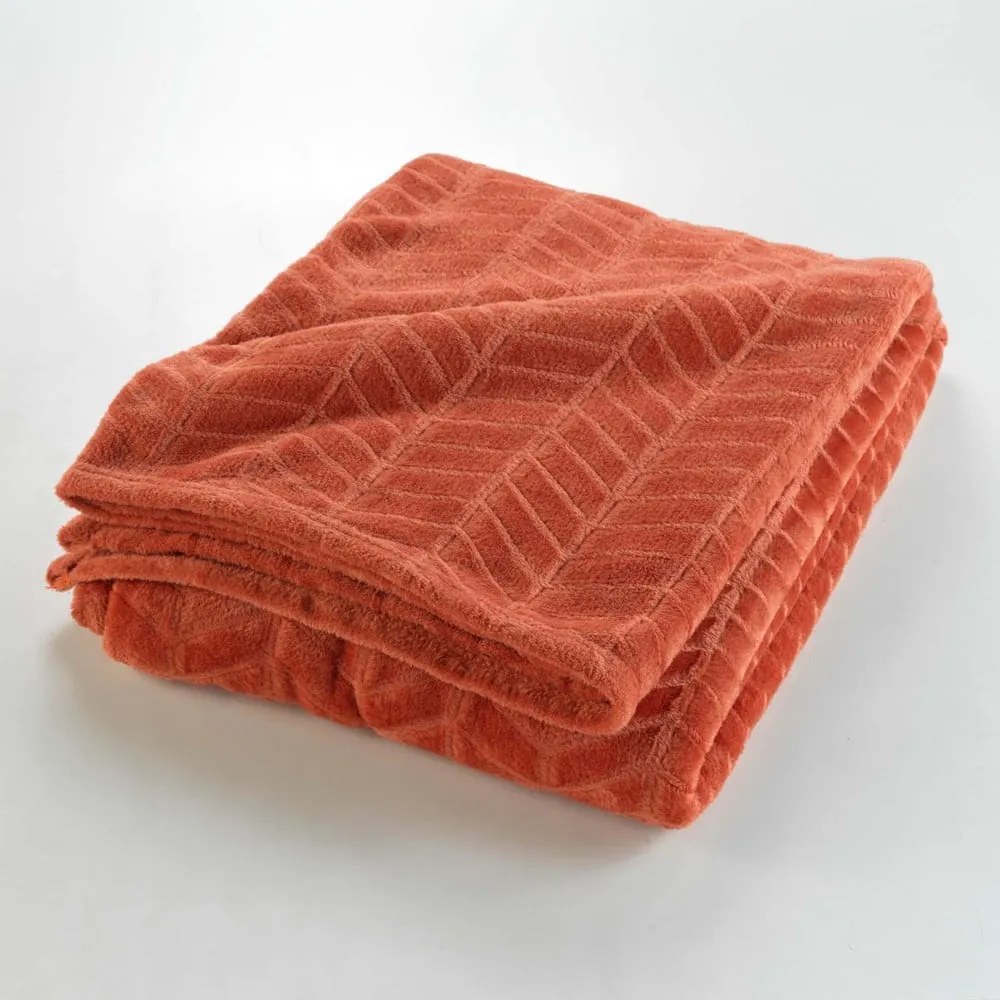 Ceglasta narzuta z mikroflaneli 180x220 cm Arya – douceur d'intérieur