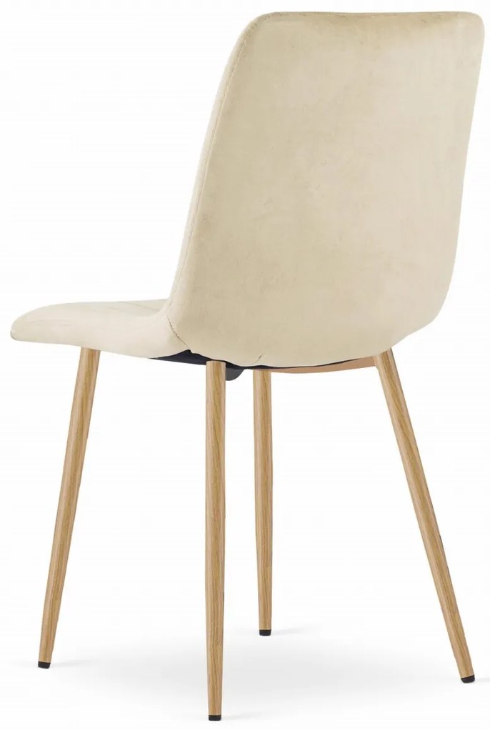 PROMOCJA Kremowe aksamitne krzesło LAVA II jakość.