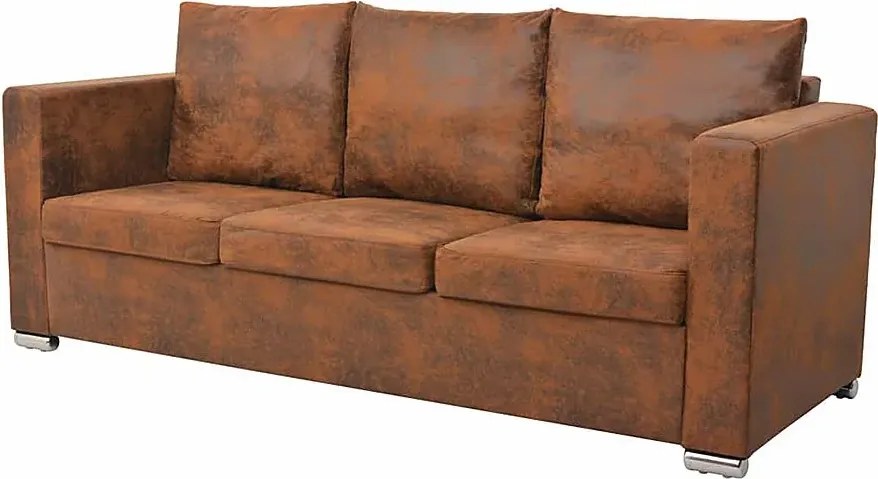 Przytulna brązowa sofa trzyosobowa G9-T03