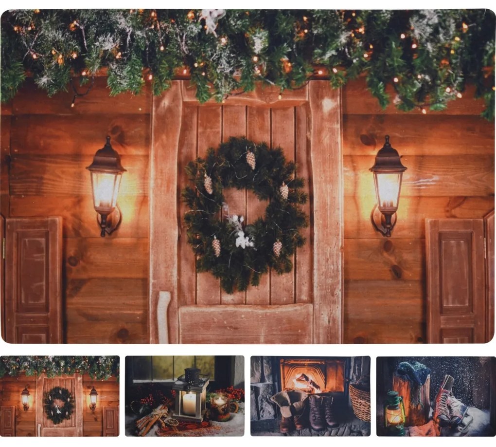 Świąteczna wycieraczka RUSTIC WELCOME 38x58 cm - różne warianty Wersja: Lyzwy