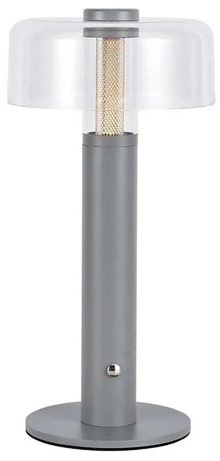 LED ładowalna lampa stołowa 1W 5V 3000K 1800 mAh szara, ściemnialna