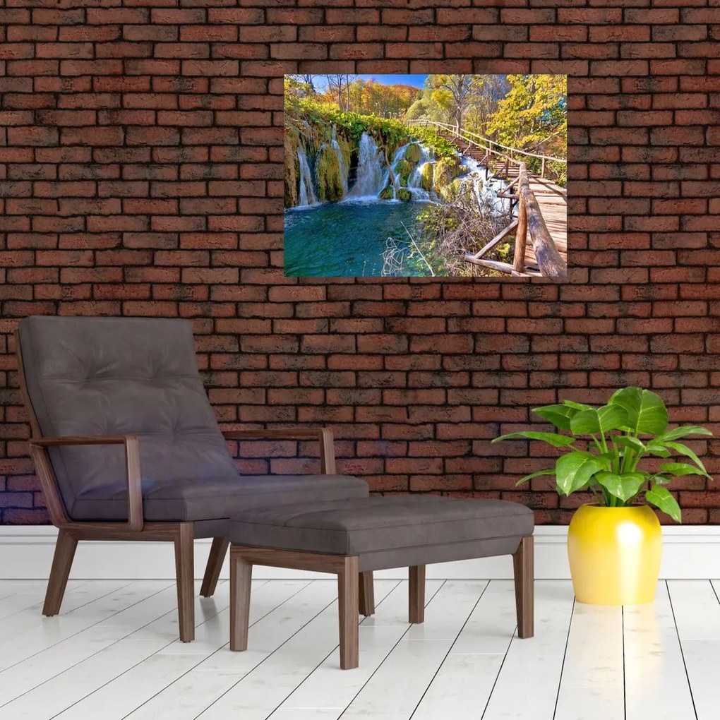 Obraz - Wejście na wodospady (70x50 cm)