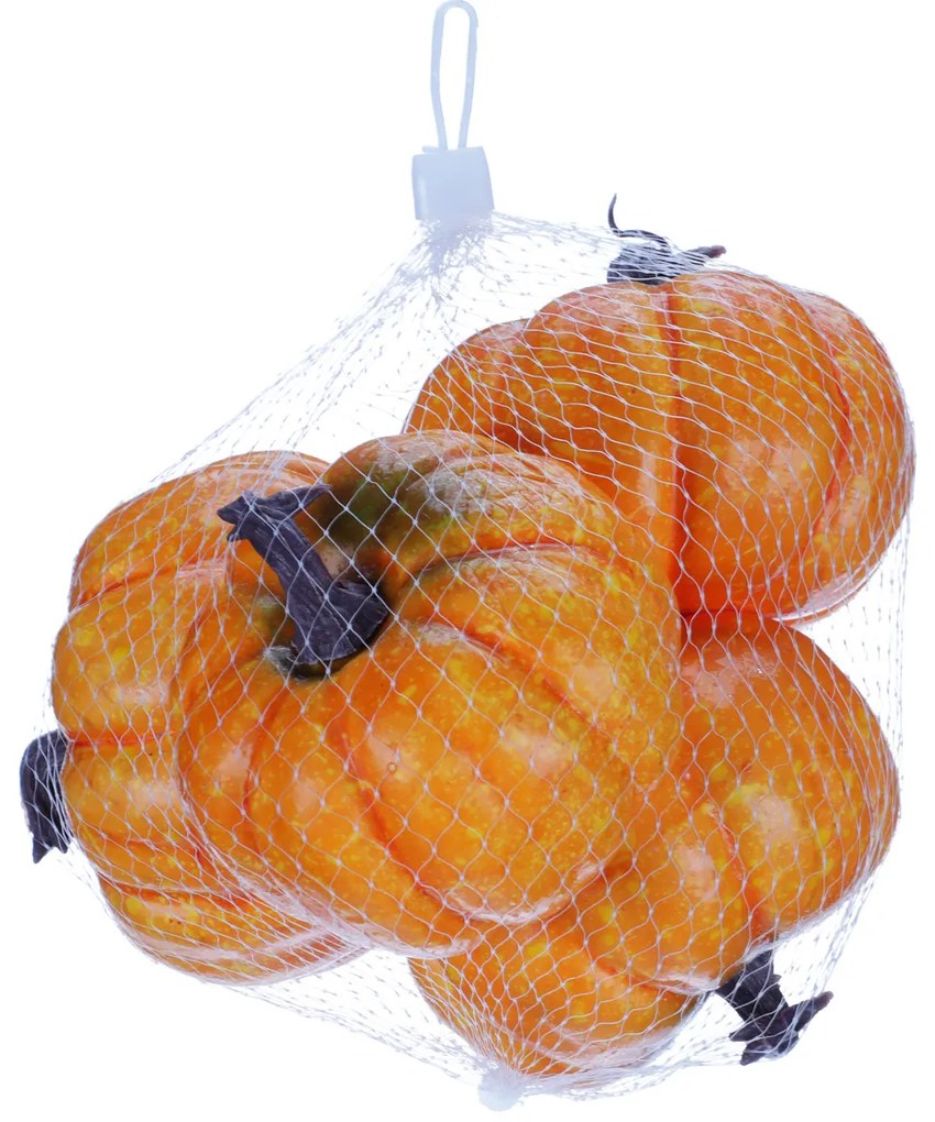 Jesienne dekoracje Zestaw plastikowych dyń 10 x 7cm, 4 szt.