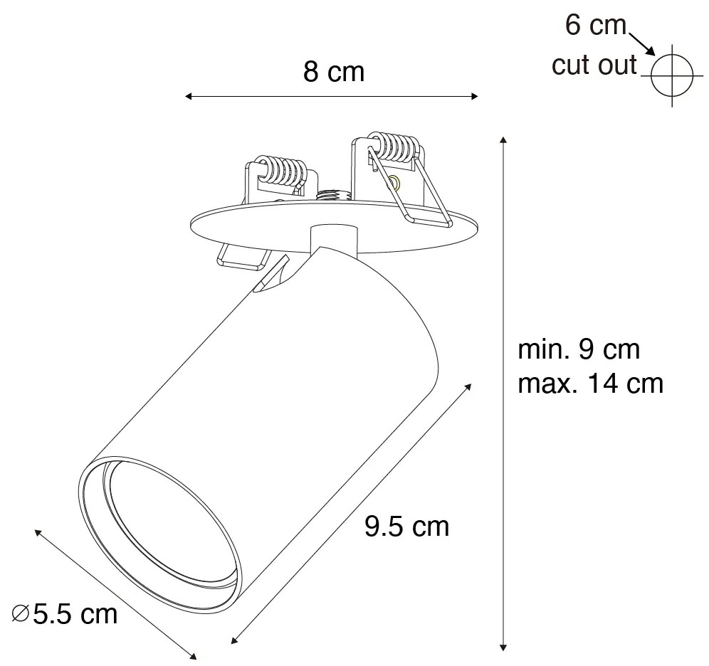 Nowoczesny natynkowy reflektor ciemny brąz GU10 50 mm - Chels