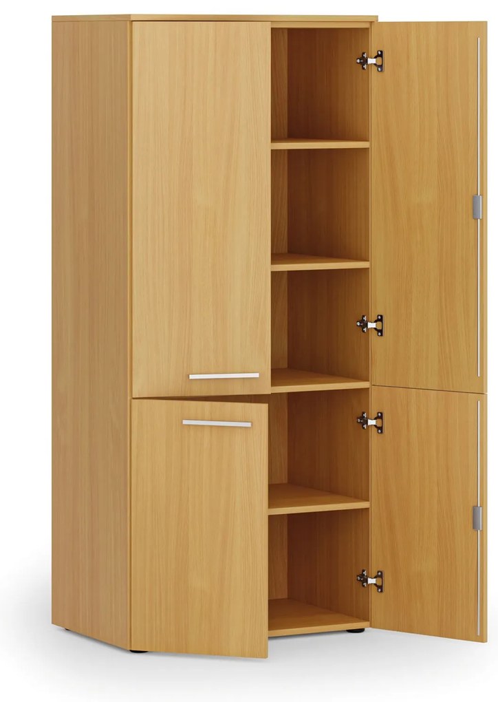 Szafa biurowa pół-drzwi PRIMO WOOD, 800 x 500 x 1781 mm, buk