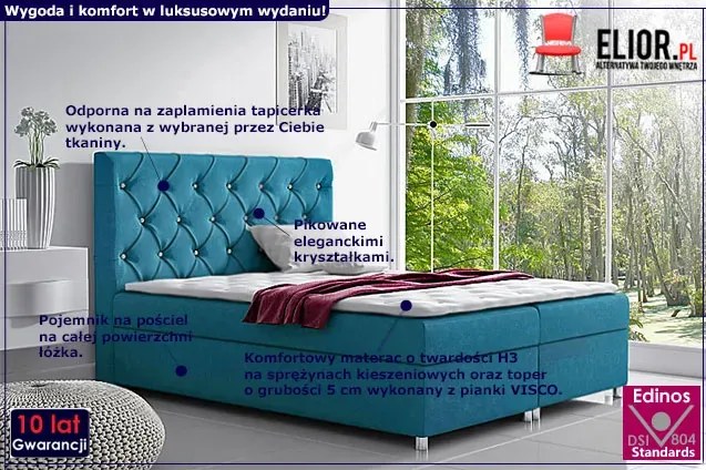 Łóżko kontynentalne Active 140x200 - 44 kolory