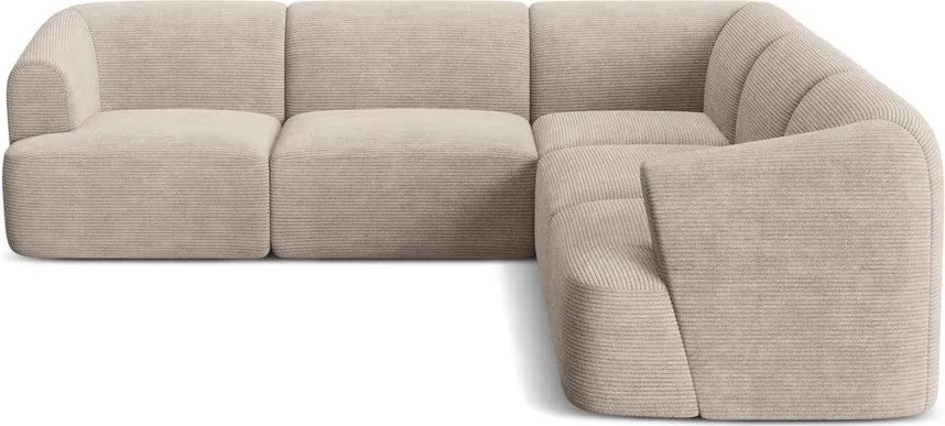 Jasnobrązowy sztruksowy narożnik Campi – Cosmopolitan Design