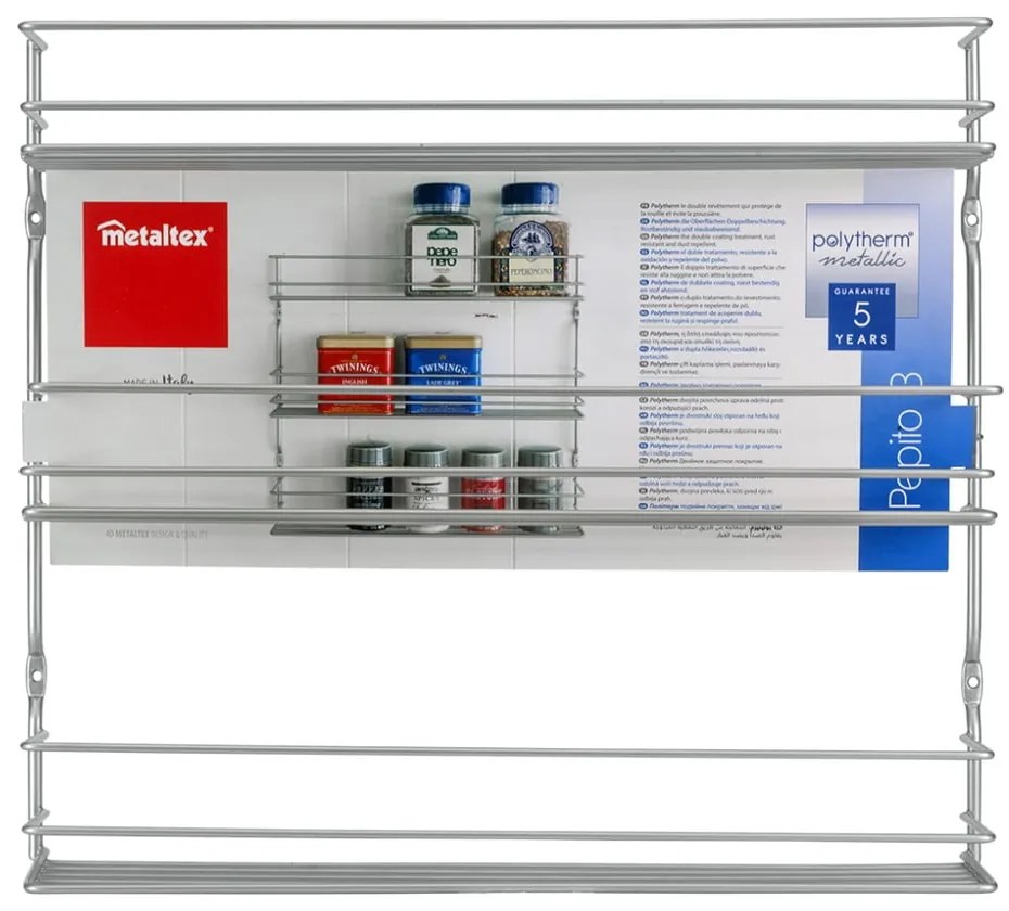 Ścienny stalowy organizer na przyprawy – Metaltex
