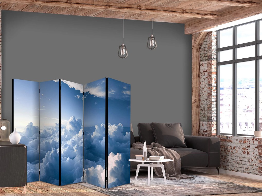 Parawan akustyczny Pejzaże 225x172 cm 5-częściowy niebieski ARTGEIST B