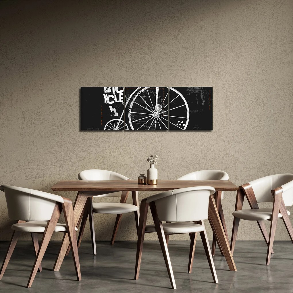 Obraz - Welocyped (z zegarem) (90x30 cm)