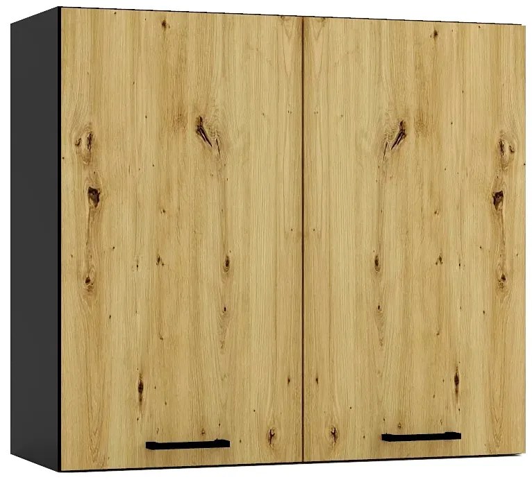 Szafka kuchenna wisząca 80 cm grafit + dąb artisan - Coleo 23X
