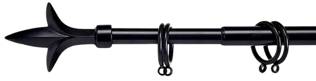 Czarny metalowy karnisz VALANCE TRIDE 120-210 cm