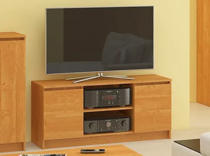 Szafka RTV z dużym blatem olcha - Galapi 3X 120 cm