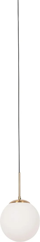 Lampa wisząca w stylu Art Deco złota z opalowym szkłem z adapterem szynowym białym 1-fazowa - Iconic Flore