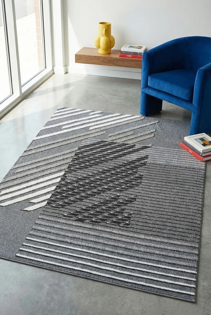 Szary nowoczesny dywan z wzorami Z1-C27