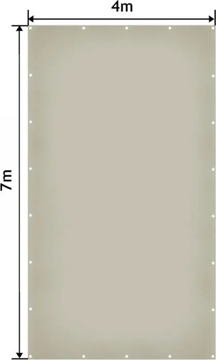JAGO Plandeka 650 g/m², aluminiowe oczka, szara, 4 x 7 m