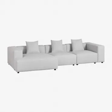 Modułowa Sofa Z Szezlongiem Lewostronnym, 3-częściowa (↔︎335 Cm) Z Wysokim Podłokietnikiem Bruna Tkaniny Gris Glacial - Sklum