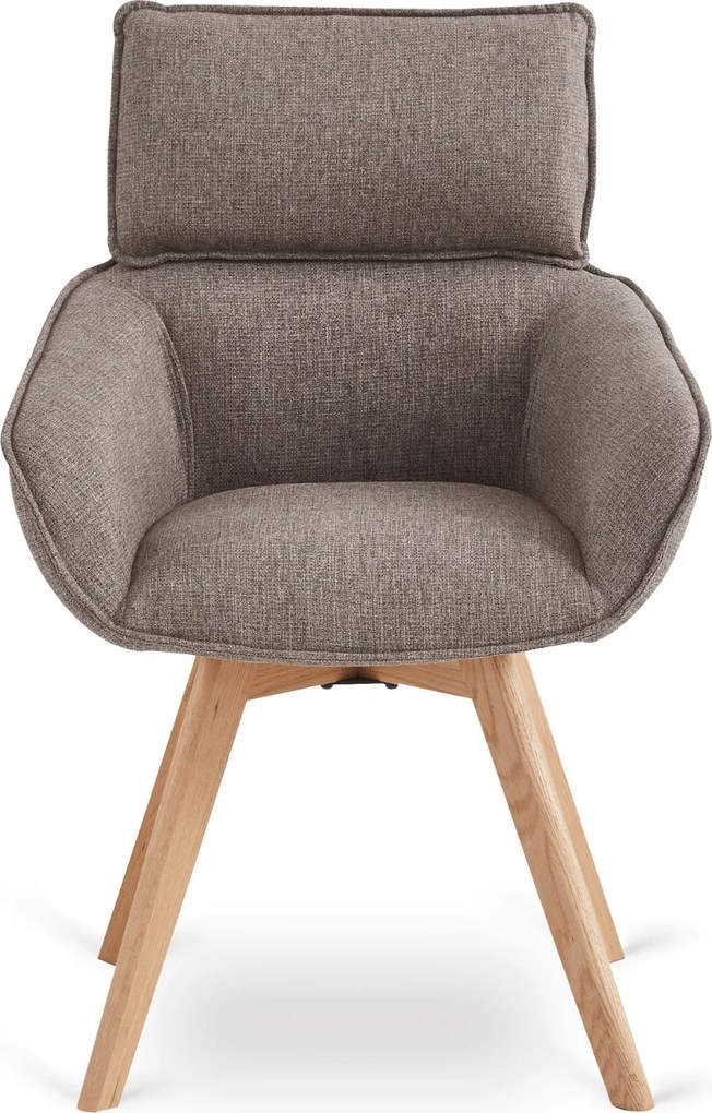 Krzesło Tapicerowane Obrotowe DIAS Brązowe Nowoczesne