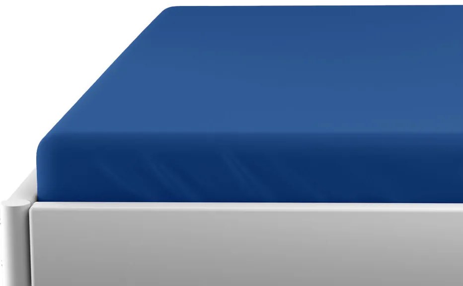 PrzytulneMieszkanie.pl Jersey prześcieradło dla dziecka ciemnoniebieske 70 x 140 cm