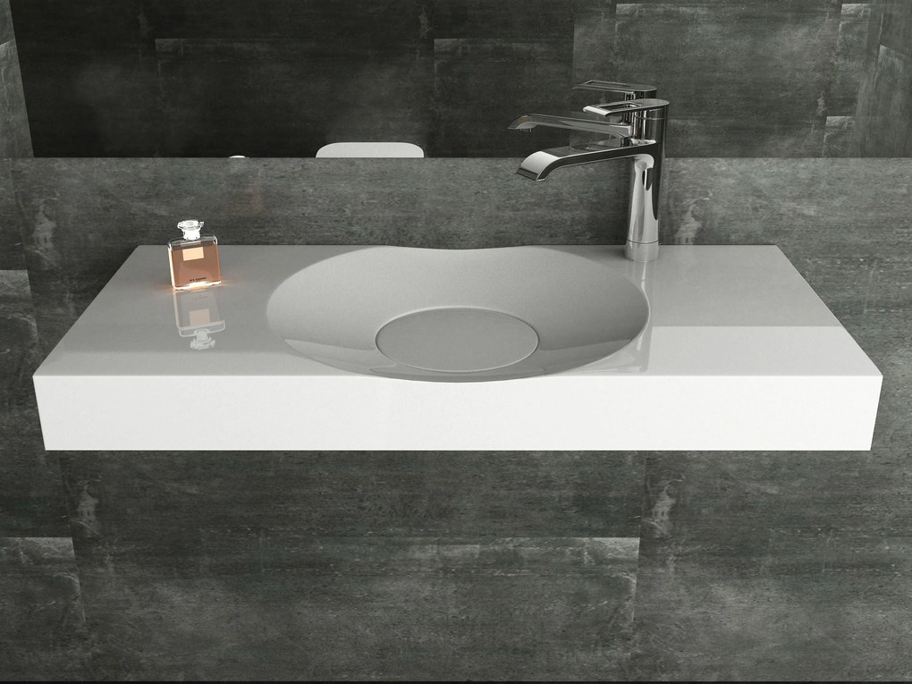 Umywalka nablatowa / ścienna BS6059Biały - 100 x 48 x 10 cm