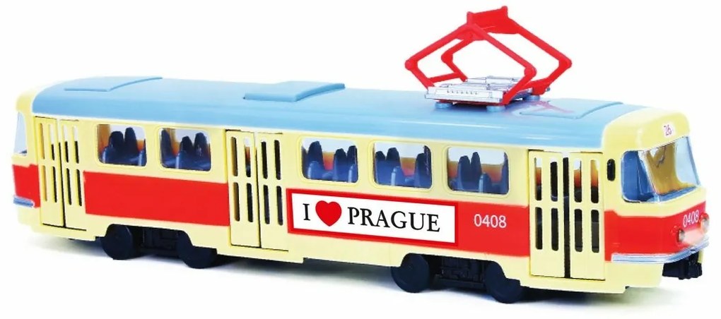 Rappa Tram, który ogłasza przystanki w językuczeskim PRAGUE , 28 cm