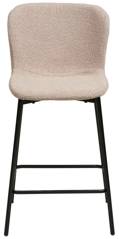Beżowy tapicerowany hoker (wysokość siedziska 65 cm) Maceda – House Nordic