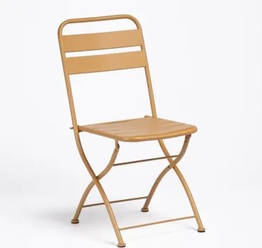 Zestaw 2 Składanych Krzeseł Ogrodowych Janti Musztarda - Sklum