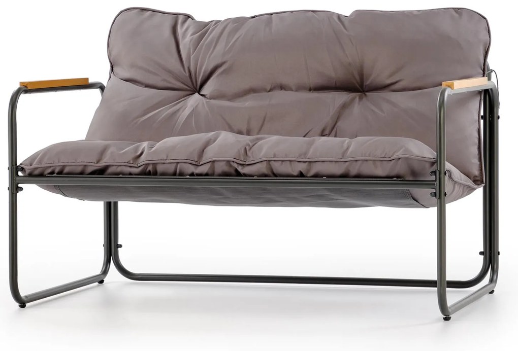 HUDSON Zestaw ogrodowy HUDSON sofa, 2 fotele, ława, popielaty nowoczesny
